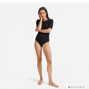 Everlane Short Sleeve Crew Neck Bodysuit - Blue (bikini)